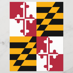 Maryland Statlig flagga Färg Decor Reklamblad