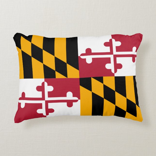 Maryland Statlig flagga Färg Stil Prydnadskudde (Framsidan)