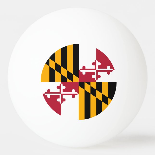 Maryland Statlig flagga Färger Graphic Pingisboll (Framsidan)