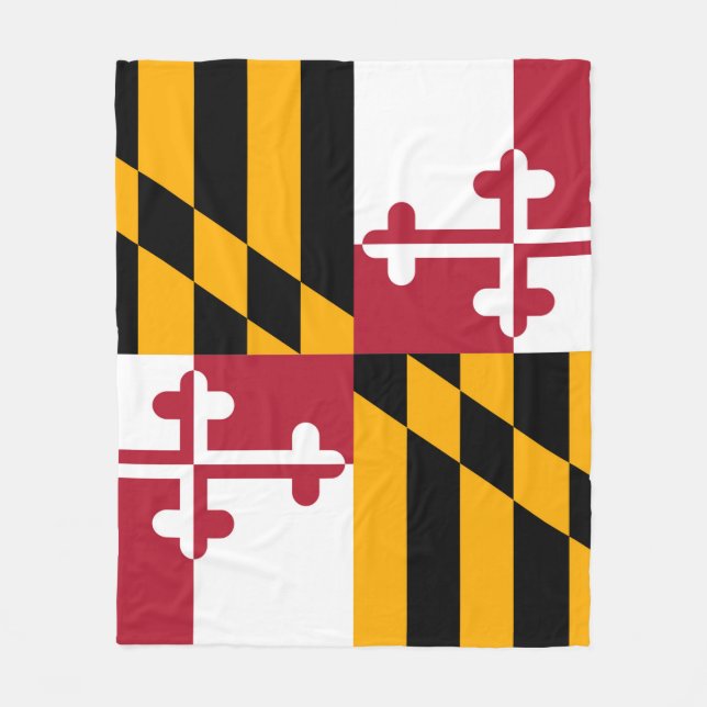 Maryland Statlig flagga Festive Design Fleecefilt (Framsidan)