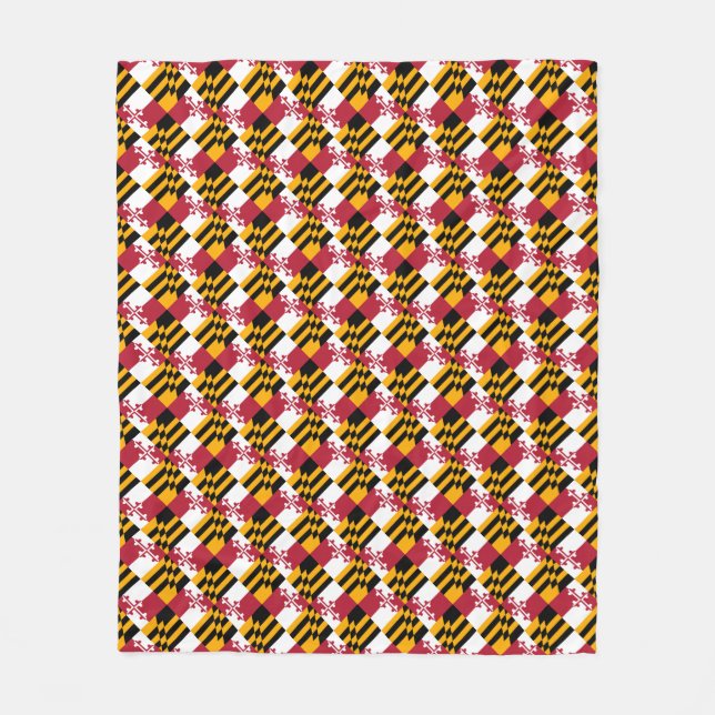 Maryland Statlig flagga Festive Design Fleecefilt (Framsidan)