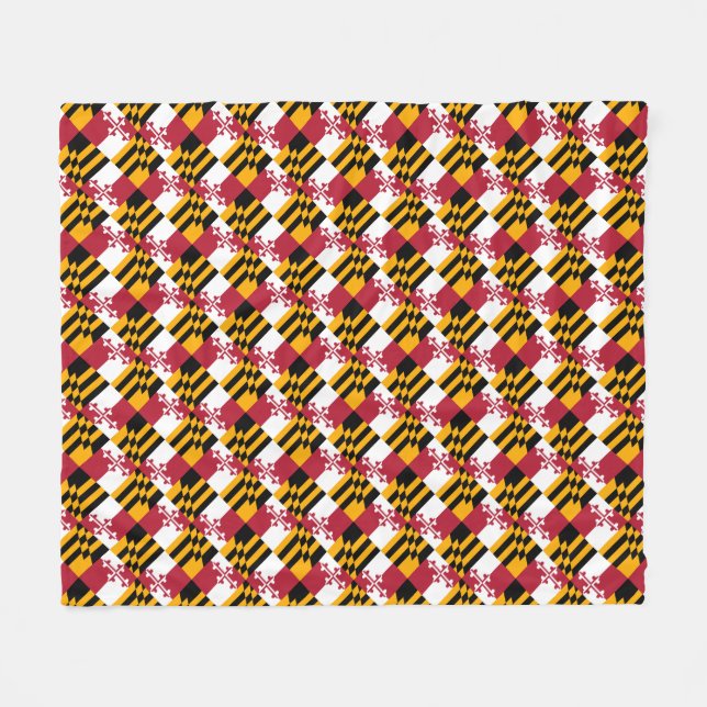 Maryland Statlig flagga Festive Design Fleecefilt (Framsidan (Horisontell))