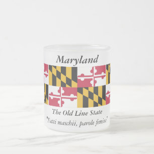 Maryland statlig flagga frostad glasmugg