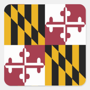 Maryland Statlig flagga Fyrkantigt Klistermärke