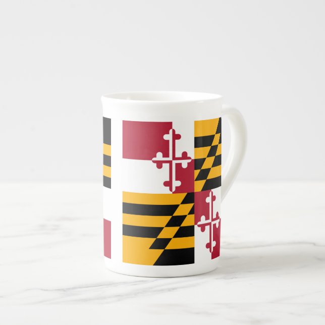 Maryland Statlig flagga Graphic Benporslin Mugg (Framsida höger)