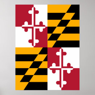 Maryland Statlig flagga Graphic Poster
