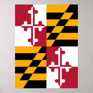 Maryland Statlig flagga Graphic Poster