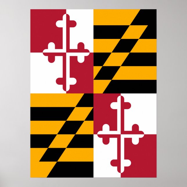 Maryland Statlig flagga Graphic Poster (Framsidan)