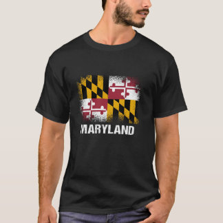 Maryland Statlig flagga Långärmad T Shirt