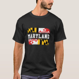 Maryland Statlig flagga Långärmad Tee Shirt
