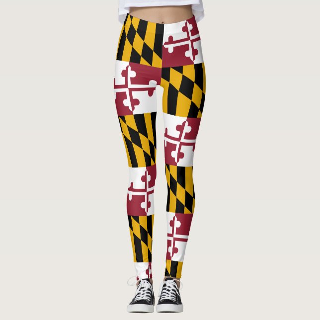 Maryland Statlig flagga Leggings (Framsida)