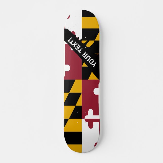 Maryland statlig flagga mini skateboard bräda 18,5 cm (Framsida)