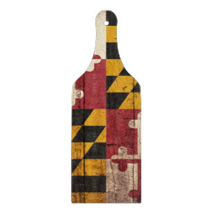 Maryland statlig flagga på gammalt Wood korn