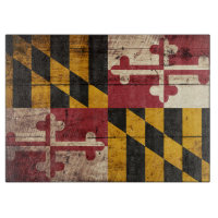 Maryland statlig flagga på gammalt Wood korn