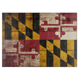 Maryland statlig flagga på gammalt Wood korn