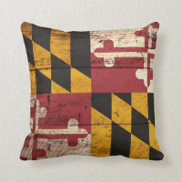Maryland statlig flagga på gammalt Wood korn