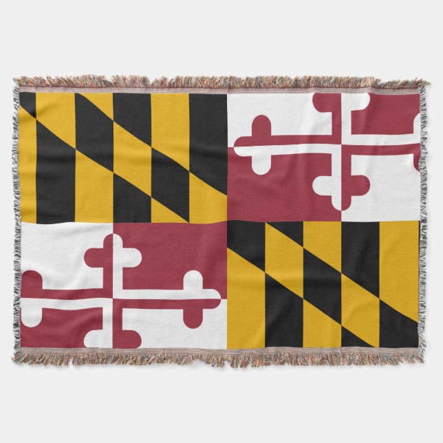 Maryland Statlig flagga Print Patriotic Filt (Framsidan)