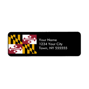 Maryland statlig flagga returadress etikett
