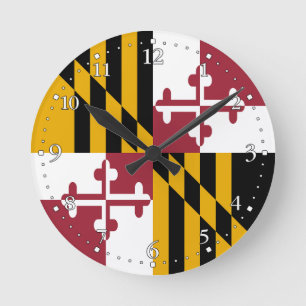 Maryland Statlig flagga Rund Klocka