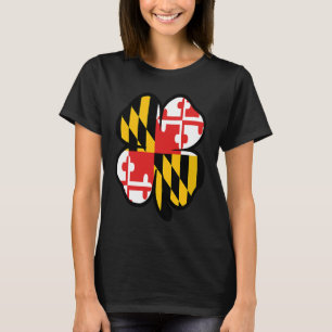Maryland Statlig flagga Shamrock C Irish St Patric T Shirt