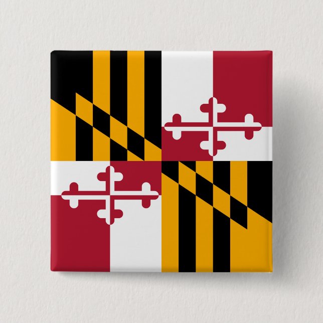 Maryland Statlig flagga Snyggt Graphic Knapp (Framsida)