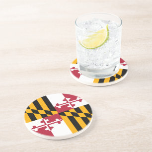 Maryland Statlig flagga Snyggt Graphic Underlägg Sandsten