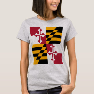 Maryland Statlig flagga Snyggt T-shirt