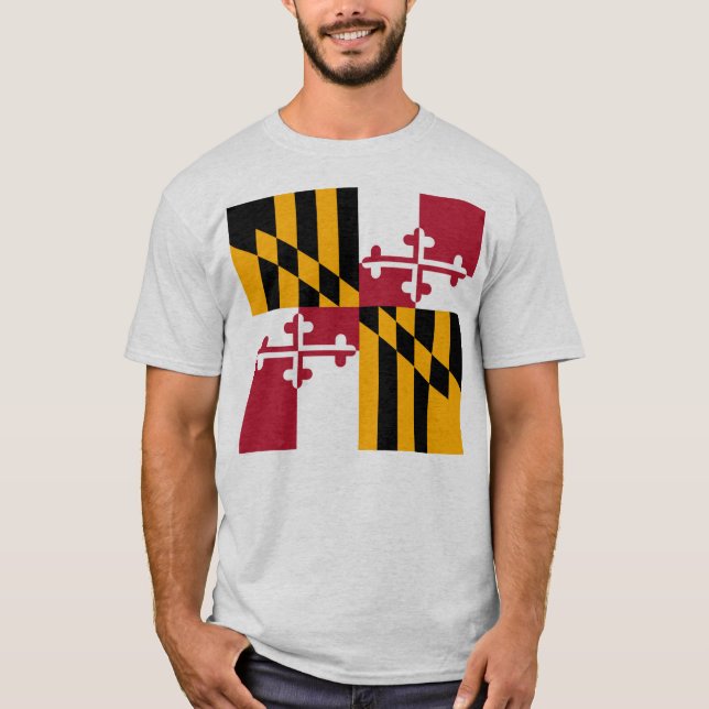 Maryland Statlig flagga Snyggt T Shirt (Framsida)