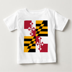 Maryland Statlig flagga Snyggt Tee Shirt
