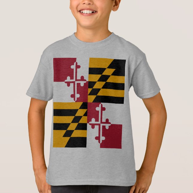 Maryland Statlig flagga Snyggt Tee Shirt (Framsida)