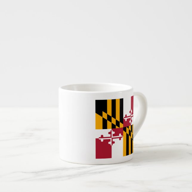 Maryland Statlig flagga Snyggt Visning Espressomugg (Framsida höger)