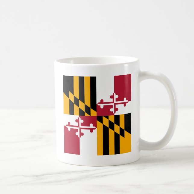 Maryland Statlig flagga Snyggt Visning Kaffemugg (Höger)