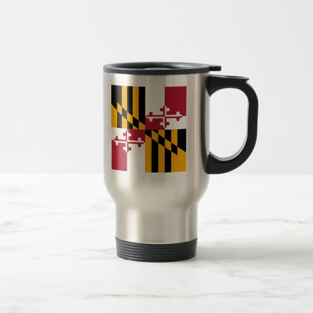 Maryland Statlig flagga Snyggt Visning Resemugg (Höger)