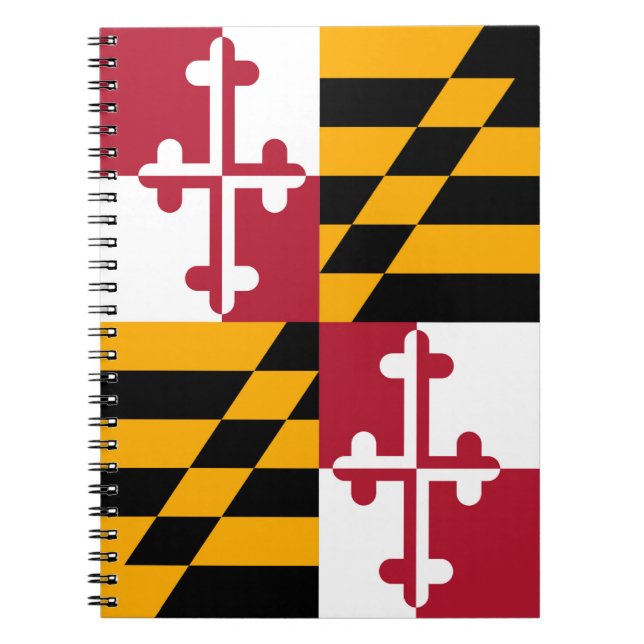 Maryland Statlig flagga Stil Decor Anteckningsbok Med Spiral (Framsidan)
