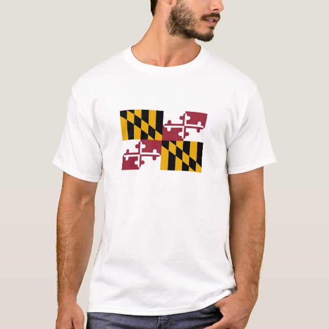 Maryland Statlig flagga T Shirt (Framsida)