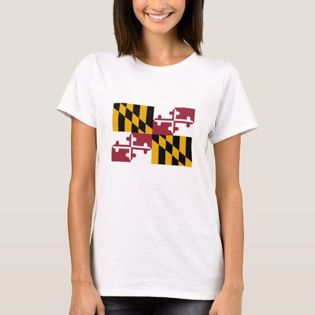 Maryland Statlig flagga T Shirt (Framsida)