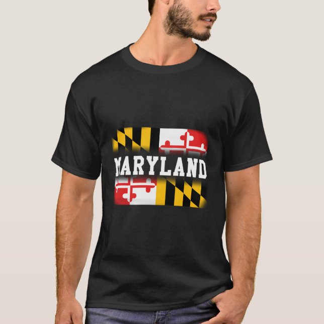Maryland Statlig flagga T Shirt (Framsida)