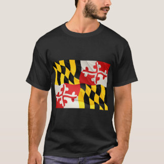 Maryland Statlig flagga T Shirt med vågeffekt