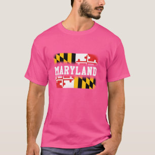 Maryland Statlig flagga Tee Shirt