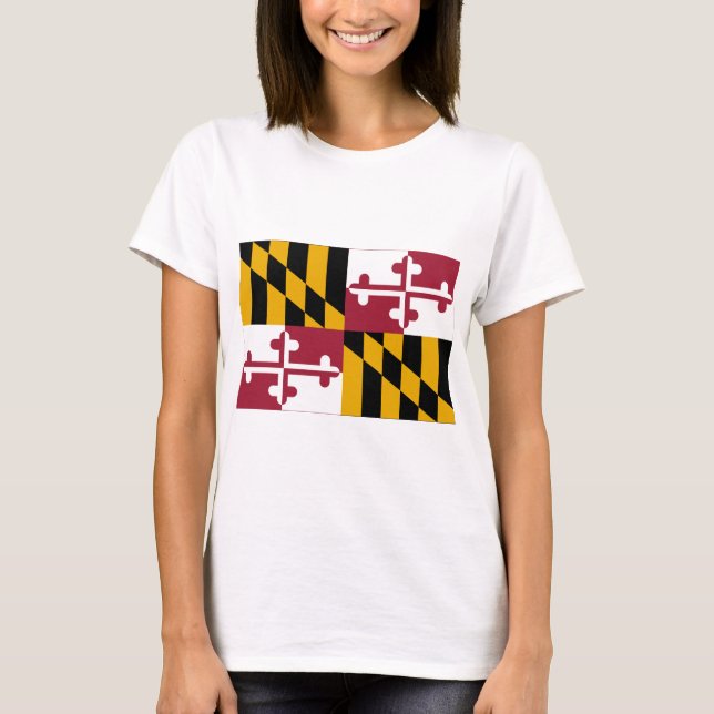 Maryland statlig flagga tee shirt (Framsida)