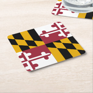 Maryland Statlig flagga Underlägg Papper Kvadrat