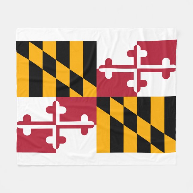 Maryland statlig flaggadesign fleecefilt (Framsidan (Horisontell))