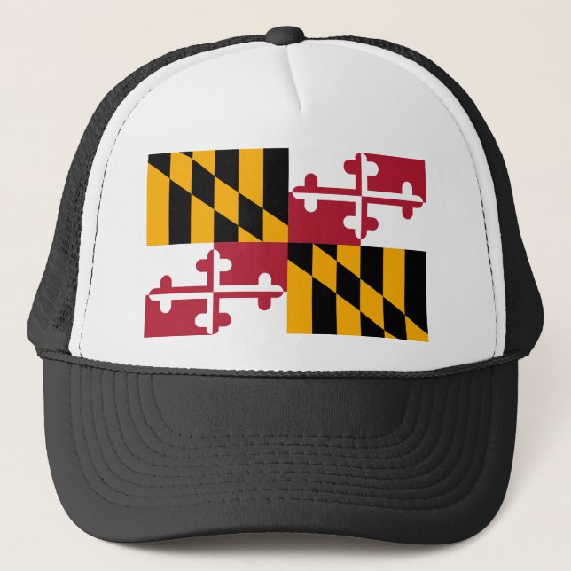 Maryland statlig flaggadesign truckerkeps (Framsida)
