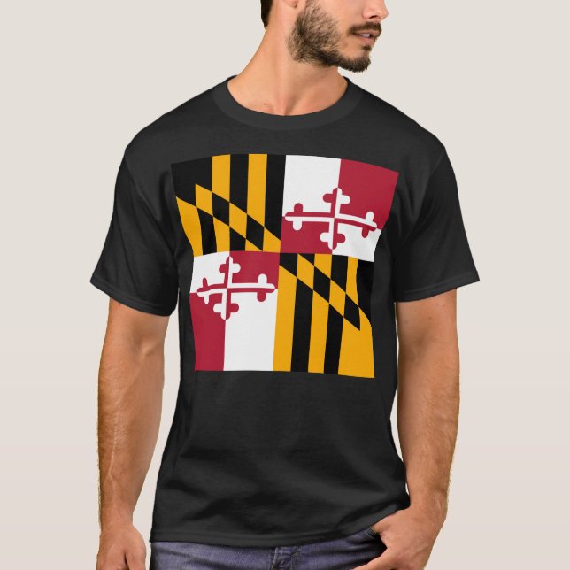 Maryland statlig flaggasnyggt t-shirt (Framsida)