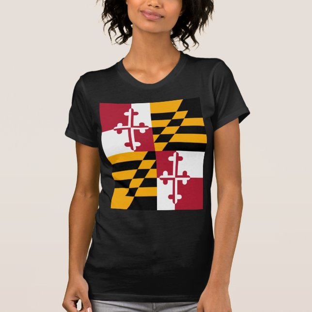 Maryland statlig flaggasnyggt t-shirt (Framsida)