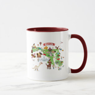 Maryland tecknadkarta mugg