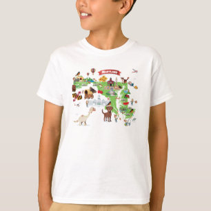 Maryland tecknadkarta t shirt