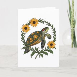 Maryland Terrapin och Black Eyed Susan Flowers Helgkort