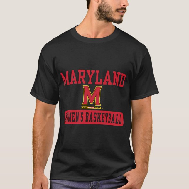 Maryland Terrapinss Basketball Logotyp T Shirt (Framsida)