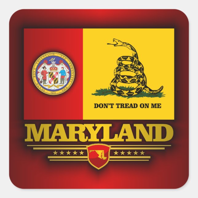 Maryland (TOM) Fyrkantigt Klistermärke (Framsida)